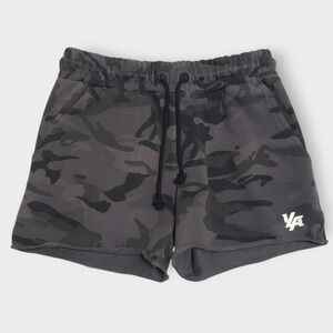 YoungLa Bodybuilding French Terry Shorts Camo Grey Black Size Medium #102